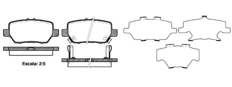 Комплект тормозных колодок, дисковый тормоз HONDA LEGEND, REMSA (116802)