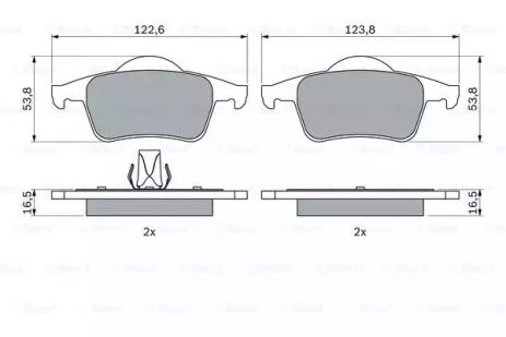 Комплект гальмівних колодок, дискове гальмо VOLVO XC70, BOSCH (0986424539)