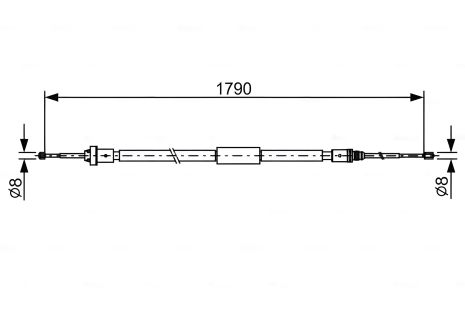 Трос ручного тормоза CITROËN C3, PEUGEOT 208, BOSCH (1987482495)