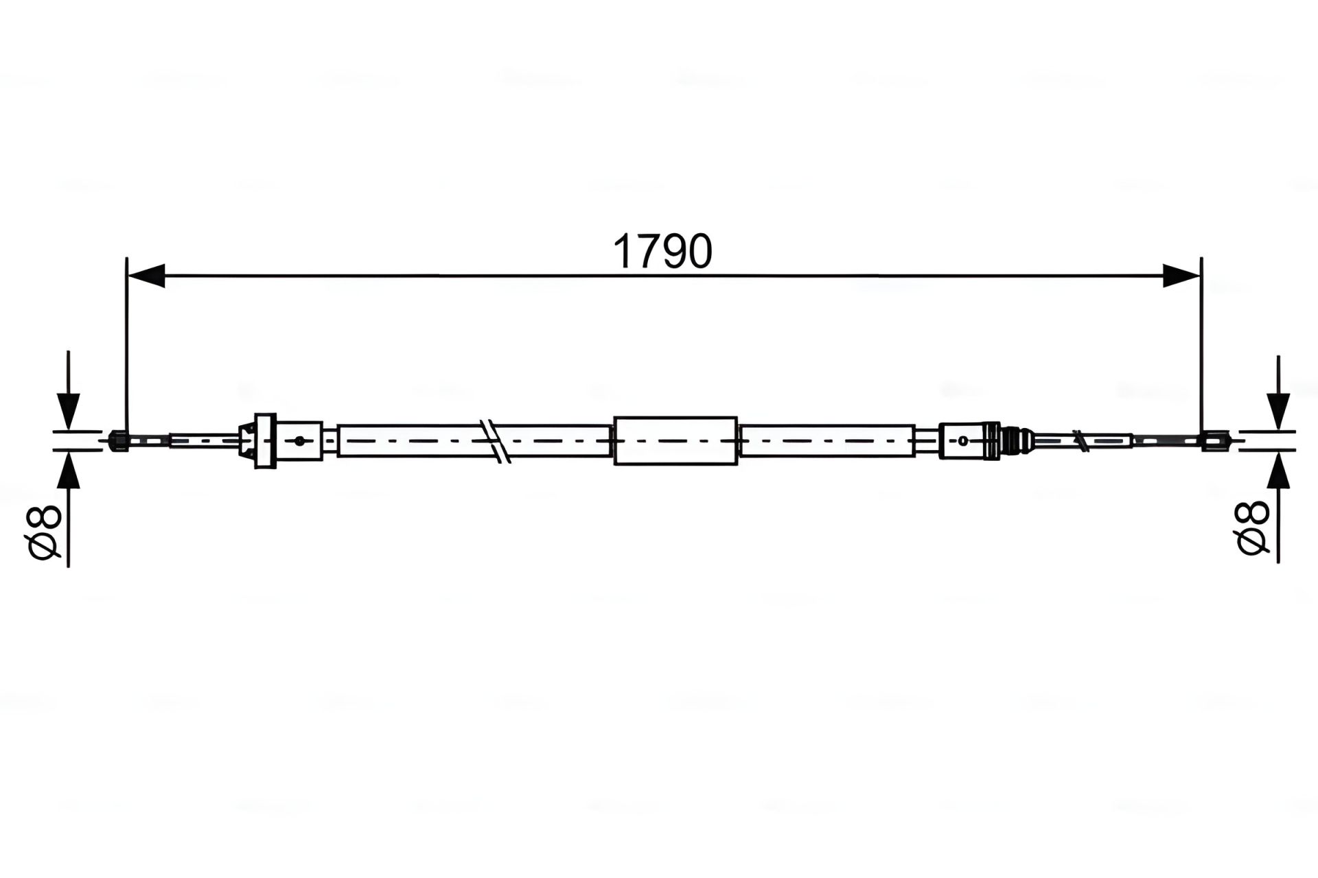 Трос ручного гальма для CITROËN C3, PEUGEOT 208, BOSCH (1987482495) Трос ручного гальма для CITROËN C3, PEUGEOT 208, BOSCH (1987482495)