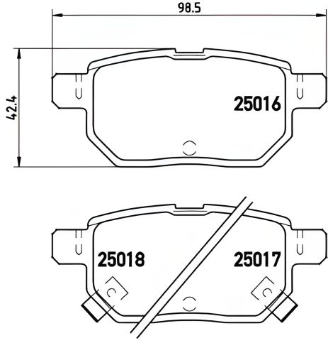 Гальмівних колодок комплект, гальмо дискове LEXUS CT, TOYOTA COROLLA, BREMBO (P83133) Гальмівних колодок комплект, гальмо дискове LEXUS CT, TOYOTA COROLLA, BREMBO (P83133)