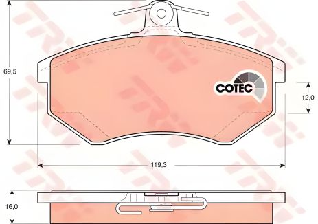 Колодок комплект гальмівних, гальмо дискове VW QUANTUM, SEAT INCA, TRW (GDB1048) Колодок комплект гальмівних, гальмо дискове VW QUANTUM, SEAT INCA, TRW (GDB1048)