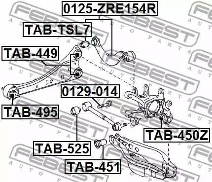 Сайлентблок важеля LEXUS ES, TOYOTA AVALON, FEBEST (TAB495)