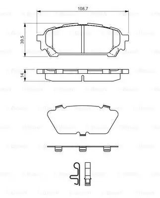 Комплект тормозных колодок, дисковый тормоз SUBARU FORESTER, BOSCH (0986494232)