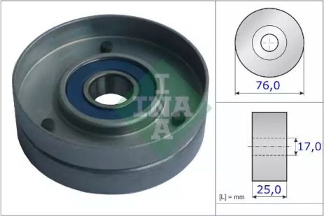 Натяжной ролик поликлинового ремня SKODA SUPERB, VW PASSAT, INA (531075130)