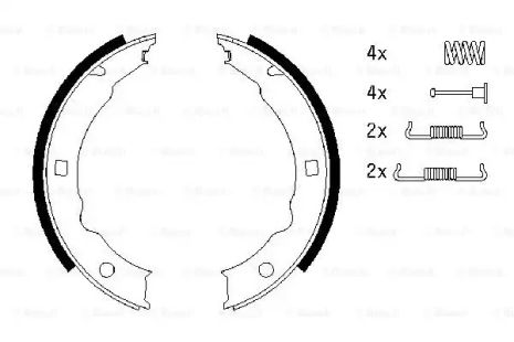 Комплект гальмівних колодок, гальмо стоянки PEUGEOT 607, BOSCH (0986487579)