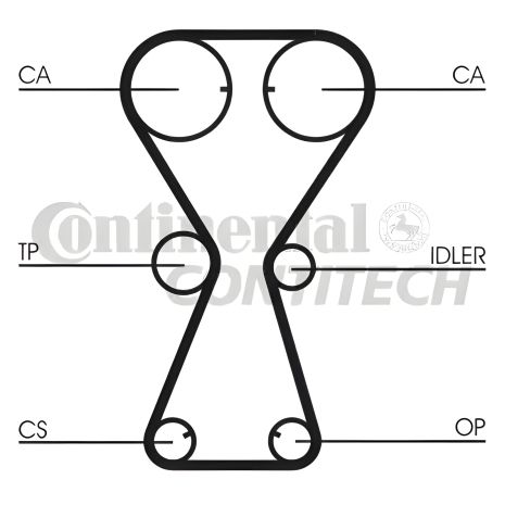 Ремінь зубчастий ГРМ для HYUNDAI LANTRA, MITSUBISHI COLT (CONTITECH, CT826)