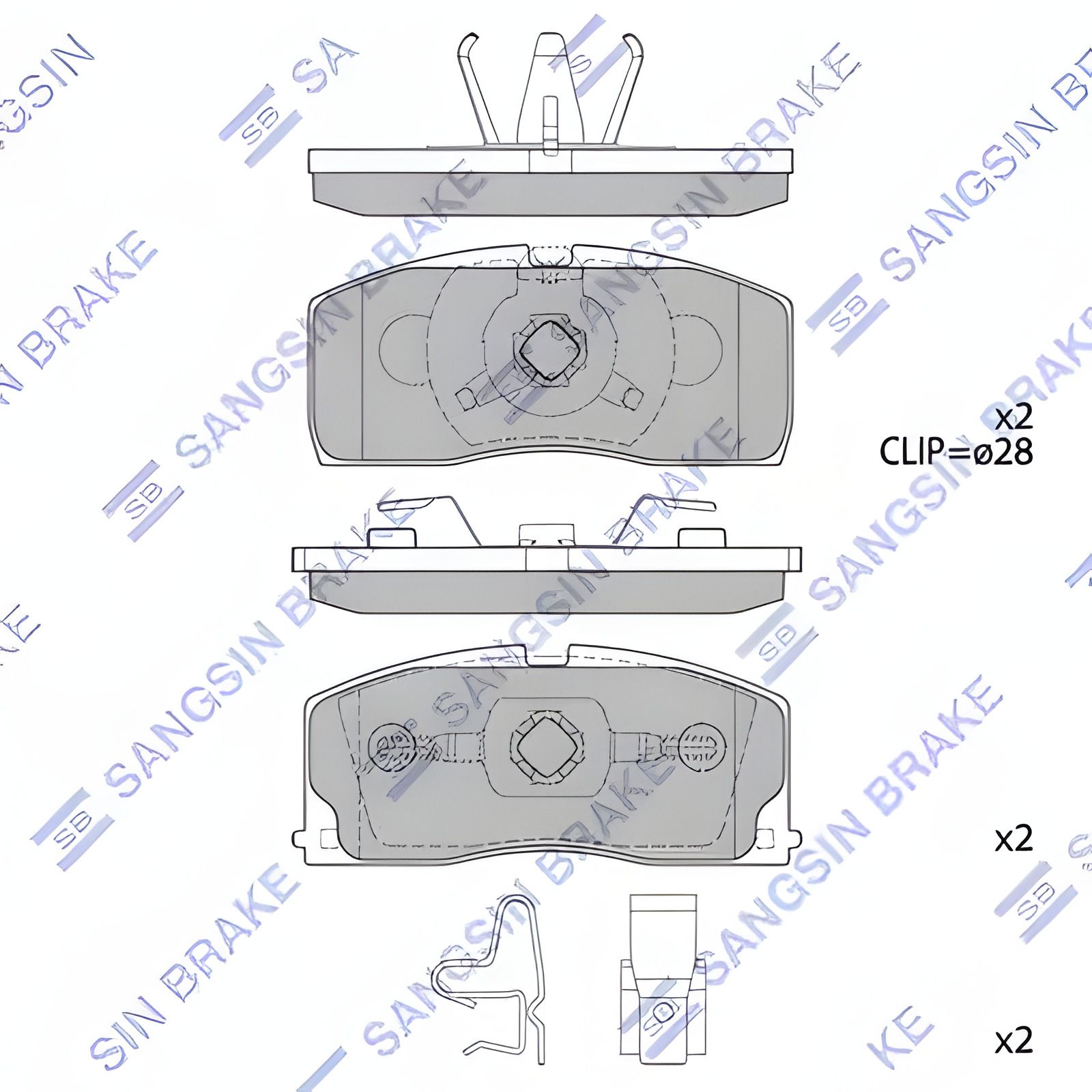 Комплект тормозных колодок для дискового тормоза HAFEI LOBO, GEELY CK от HI-Q (SP2154) Комплект тормозных колодок для дискового тормоза HAFEI LOBO, GEELY CK от HI-Q (SP2154)