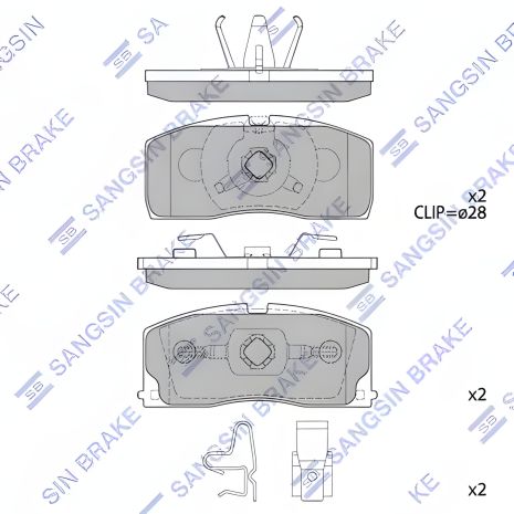Комплект тормозных колодок для дискового тормоза HAFEI LOBO, GEELY CK от HI-Q (SP2154) Комплект тормозных колодок для дискового тормоза HAFEI LOBO, GEELY CK от HI-Q (SP2154)