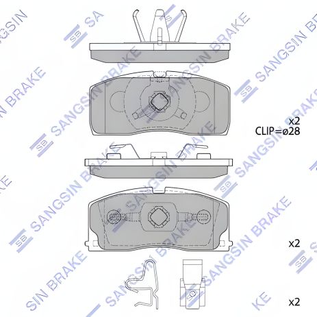 Гальмівні колодки комплект, дискове гальмо HAFEI LOBO, GEELY CK, HI-Q (SP2154)