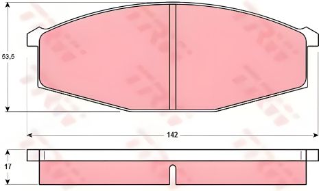Гальмівних колодок комплект, дискове гальмо FORD AUSTRALIA, NISSAN PATROL, TRW (GDB251)