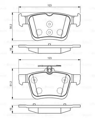 Набір гальмівних майданчиків, Disc Brake VW Golf, Audi Q2, Bosch (0986494659)