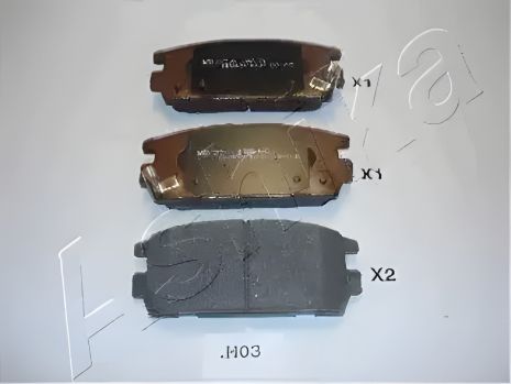Комплект тормозных колодок, дисковый тормоз HYUNDAI TERRACAN, ASHIKA (510HH03)