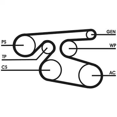 Поликлиновый ремень MERCEDES-BENZ E-CLASS, TOYOTA AVENSIS, CONTITECH (7PK2000)