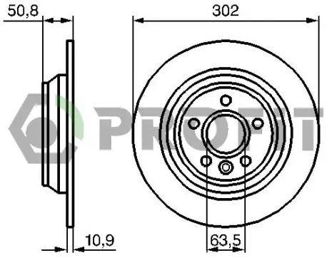 Диск гальмівний LAND ROVER, FORD KUGA, PROFIT (50101616)