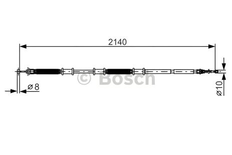 Трос ручного тормоза для FIAT DOBLO, BOSCH (1987482287)