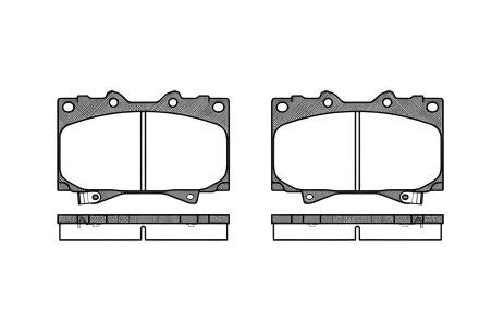 Гальмівні колодки, дискове гальмо LEXUS LX, MITSUBISHI PAJERO, REMSA (070704)