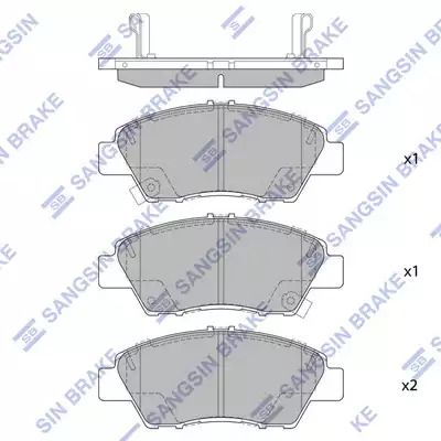 Комплект тормозных колодок, дисковый тормоз HONDA JAZZ, HI-Q (SP1463)