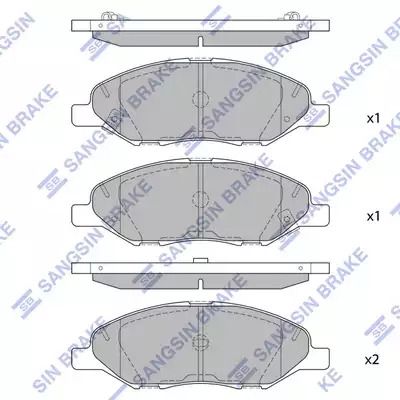 Комплект гальмівних колодок, дискове гальмо NISSAN LIVINA, SANGSIN (SP1383)