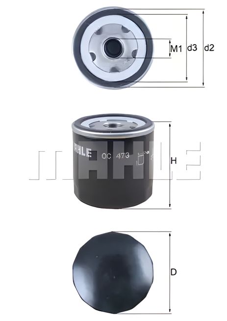 Масляный фильтр INNOCENTI KORAL, FSO 132P, MAHLE/KNECHT (OC473)