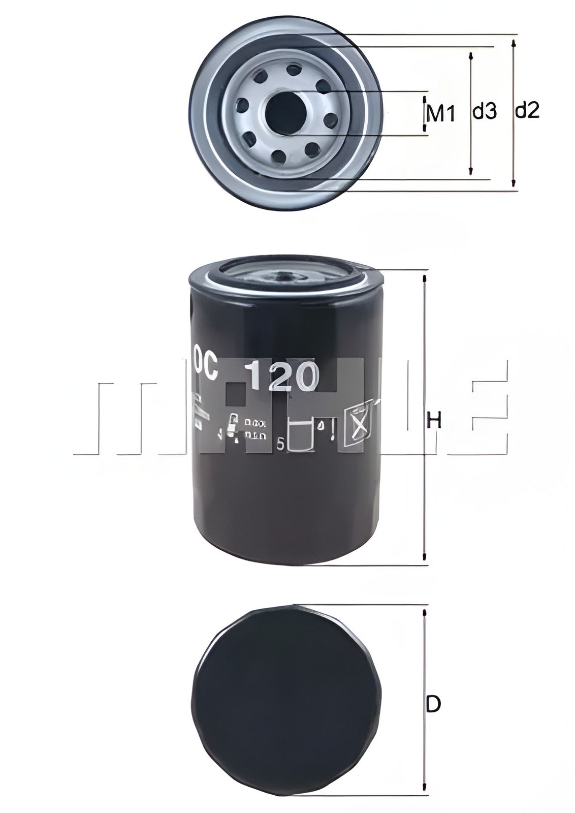 Масляный фильтр для DAIHATSU ROCKY, VW TARO, MAHLE/KNECHT (OC120) Масляный фильтр для DAIHATSU ROCKY, VW TARO, MAHLE/KNECHT (OC120)