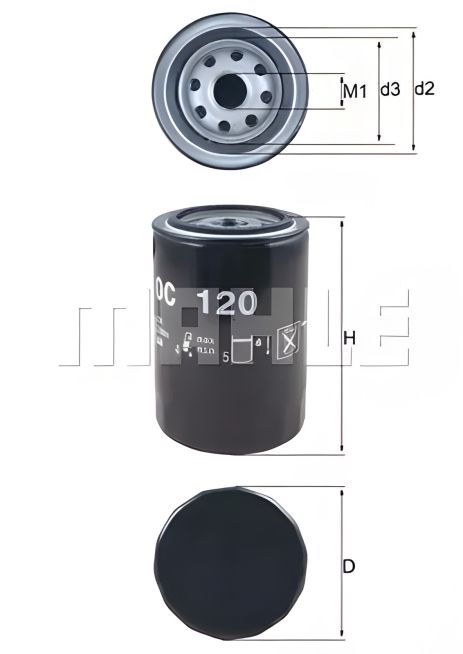 Фільтр оливи DAIHATSU ROCKY, VW TARO, MAHLE/KNECHT (OC120) Фільтр оливи DAIHATSU ROCKY, VW TARO, MAHLE/KNECHT (OC120)