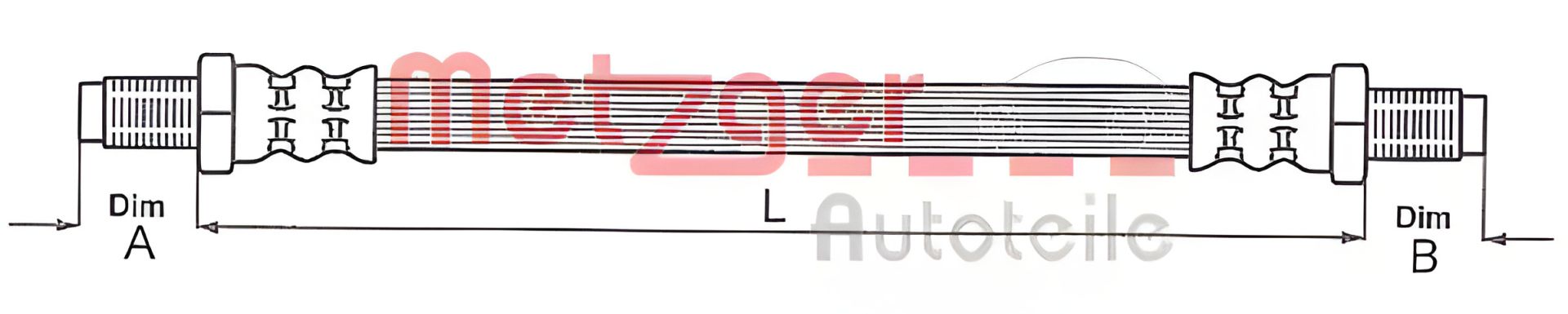 Тормозной шланг для FORD FIESTA, METZGER (4114670) Тормозной шланг для FORD FIESTA, METZGER (4114670)