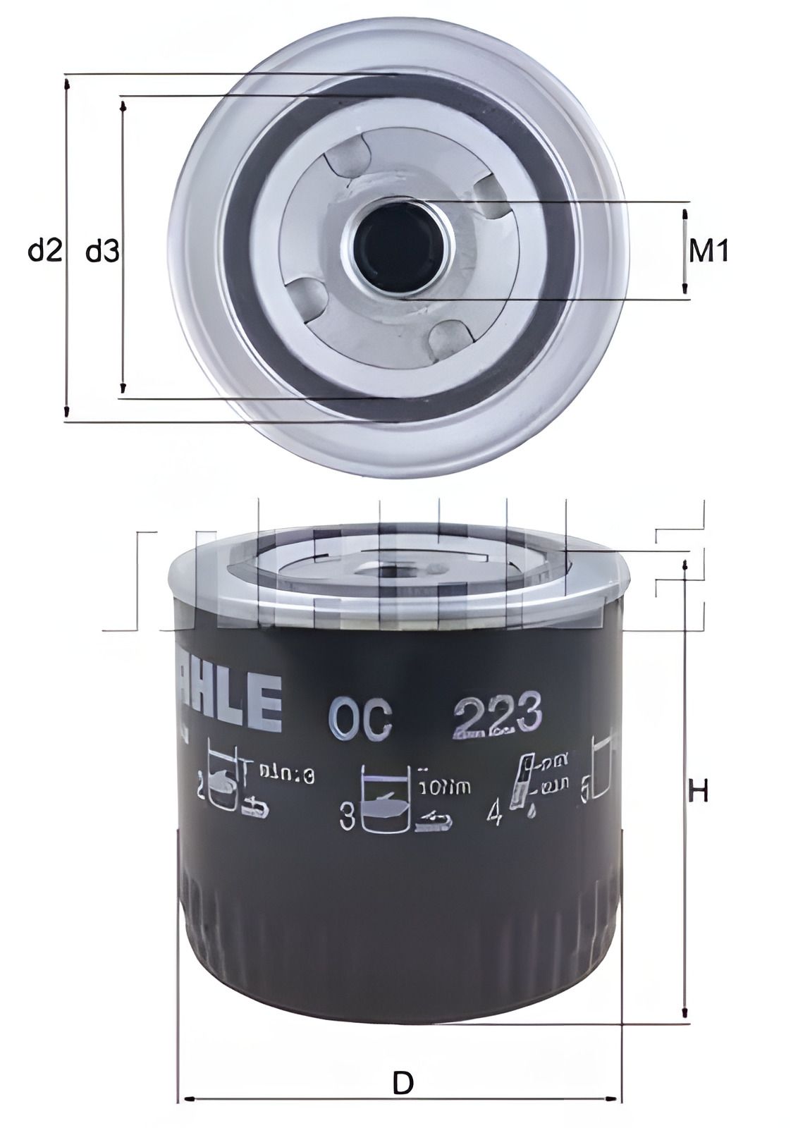 Оливний фільтр для CHERY TIGGO, ISUZU KB, від MAHLE/KNECHT (OC223) Оливний фільтр для CHERY TIGGO, ISUZU KB, від MAHLE/KNECHT (OC223)