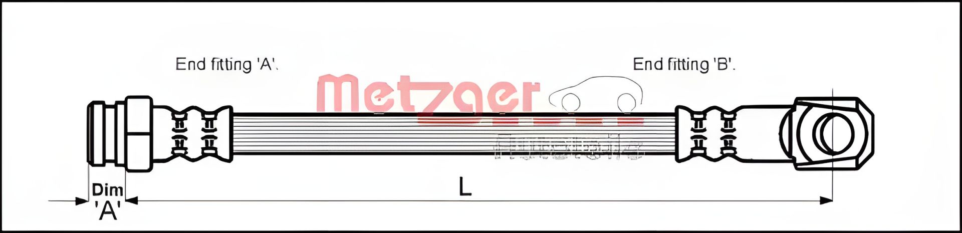 Гальмівний шланг MERCEDES-BENZ 100, METZGER (4114050) Гальмівний шланг MERCEDES-BENZ 100, METZGER (4114050)