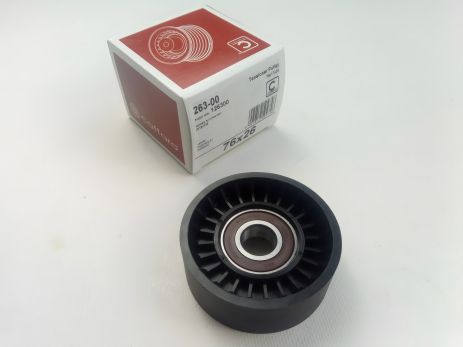 Большой натяжной ролик ремня генератора Aveo, CAFFARO (263-00) ф76 мм пластик (96183113) Большой натяжной ролик ремня генератора Aveo, CAFFARO (263-00) ф76 мм пластик (96183113)