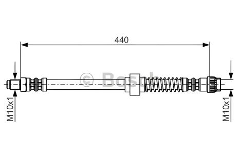 Тормозной шланг для PEUGEOT PARTNER и CITROËN XSARA, BOSCH (1987476651)