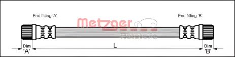 Тормозной шланг для PEUGEOT PARTNER и CITROËN XSARA от METZGER (4111152)