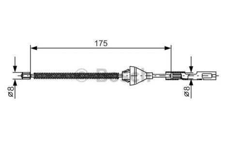 Трос ручного гальма FORD FOCUS, MAZDA 2, BOSCH (1987477906)