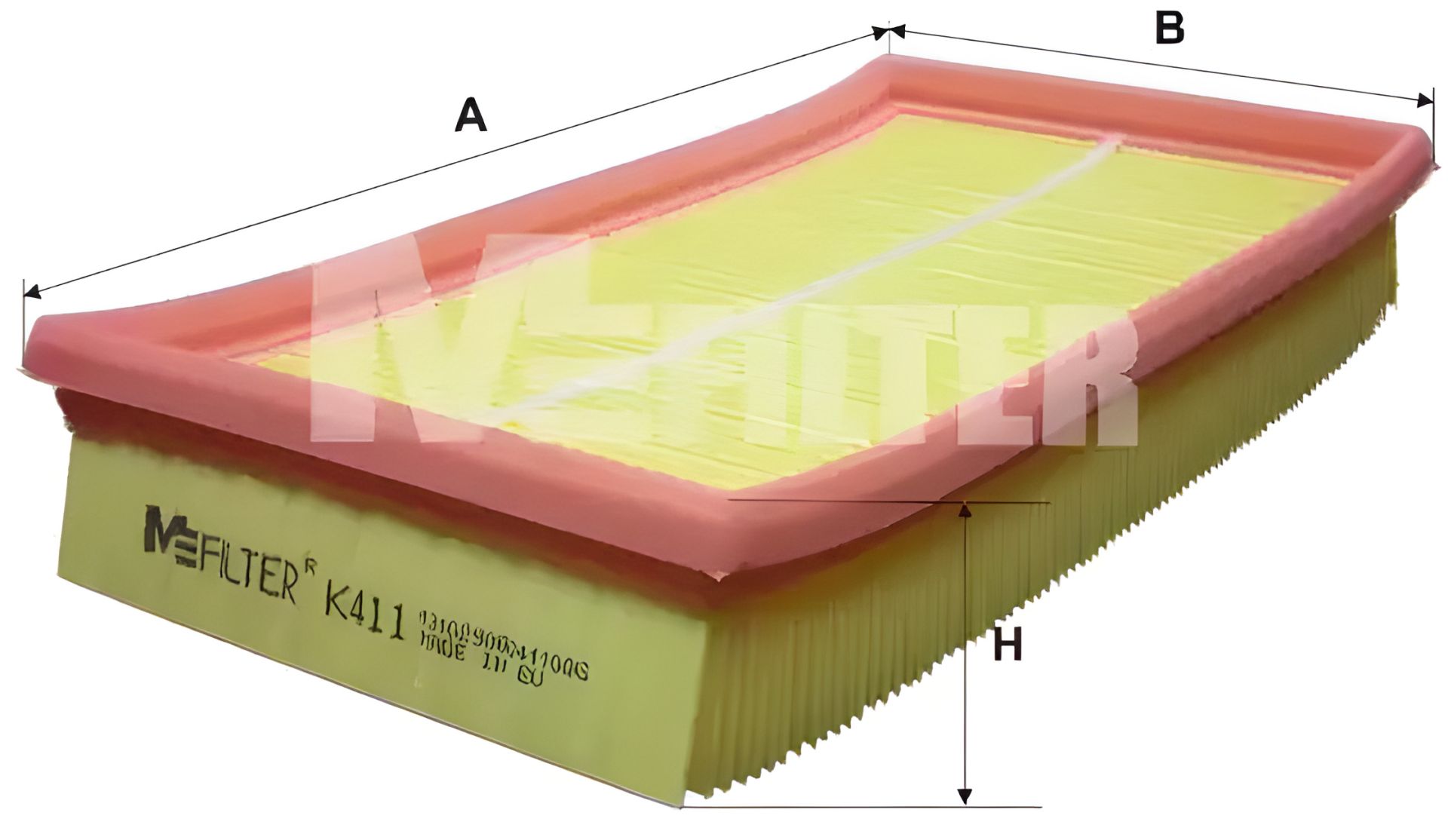 Воздушный фильтр для FORD TRANSIT, M-FILTER (K411) Воздушный фильтр для FORD TRANSIT, M-FILTER (K411)