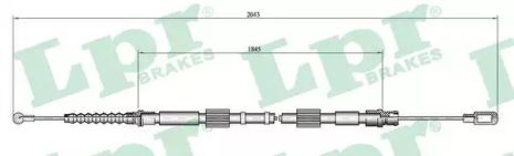 Ручний гальмівний кабельний сидіння Exeo, Audi A4, LPR (C0049B)