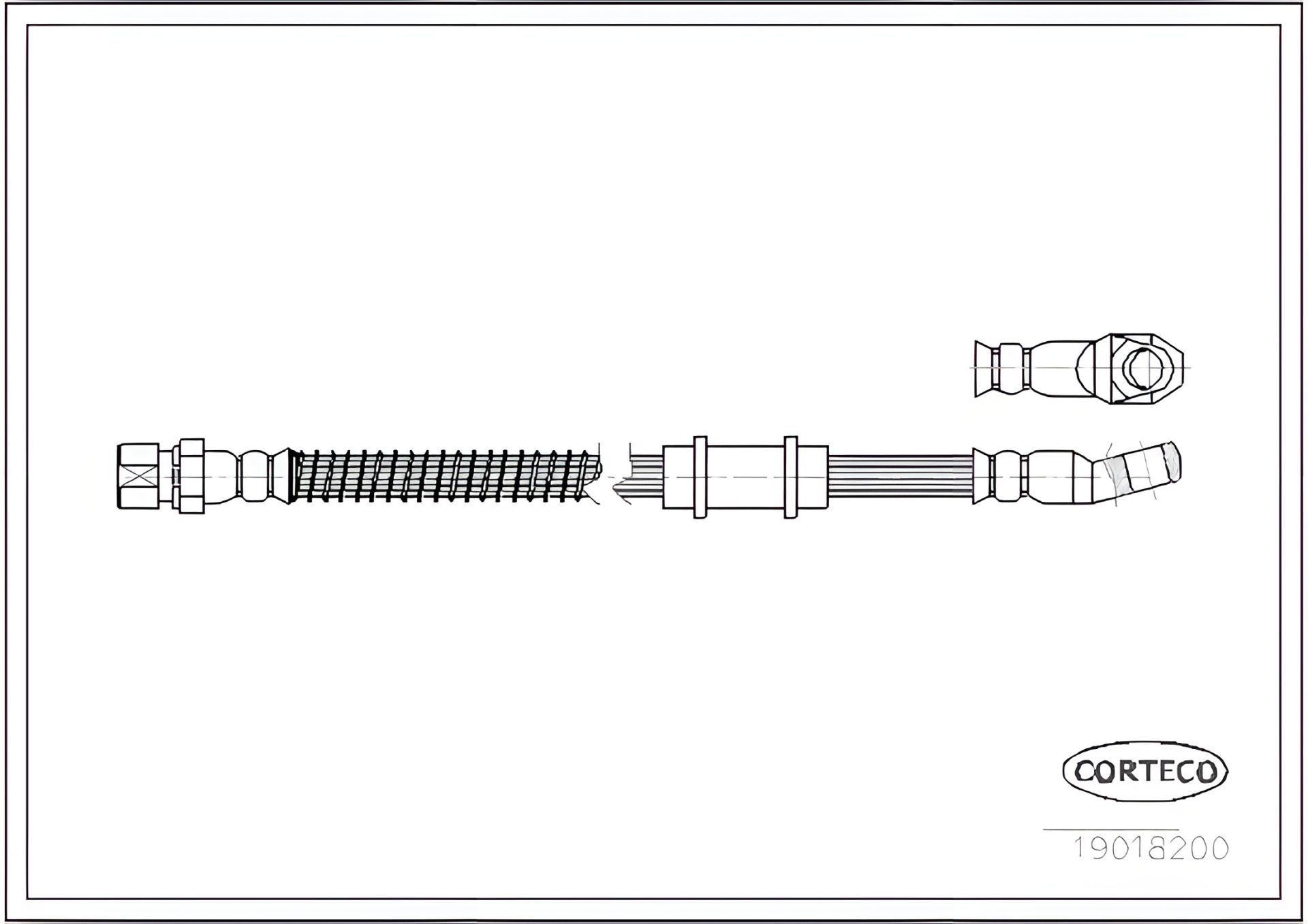 Шланг тормозной LADA NIVA, CORTECO (19018200) Шланг тормозной LADA NIVA, CORTECO (19018200)