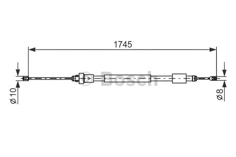 Трос ручного тормоза BOSCH (1987477576) для PEUGEOT PARTNER, CITROËN BERLINGO Трос ручного тормоза BOSCH (1987477576) для PEUGEOT PARTNER, CITROËN BERLINGO