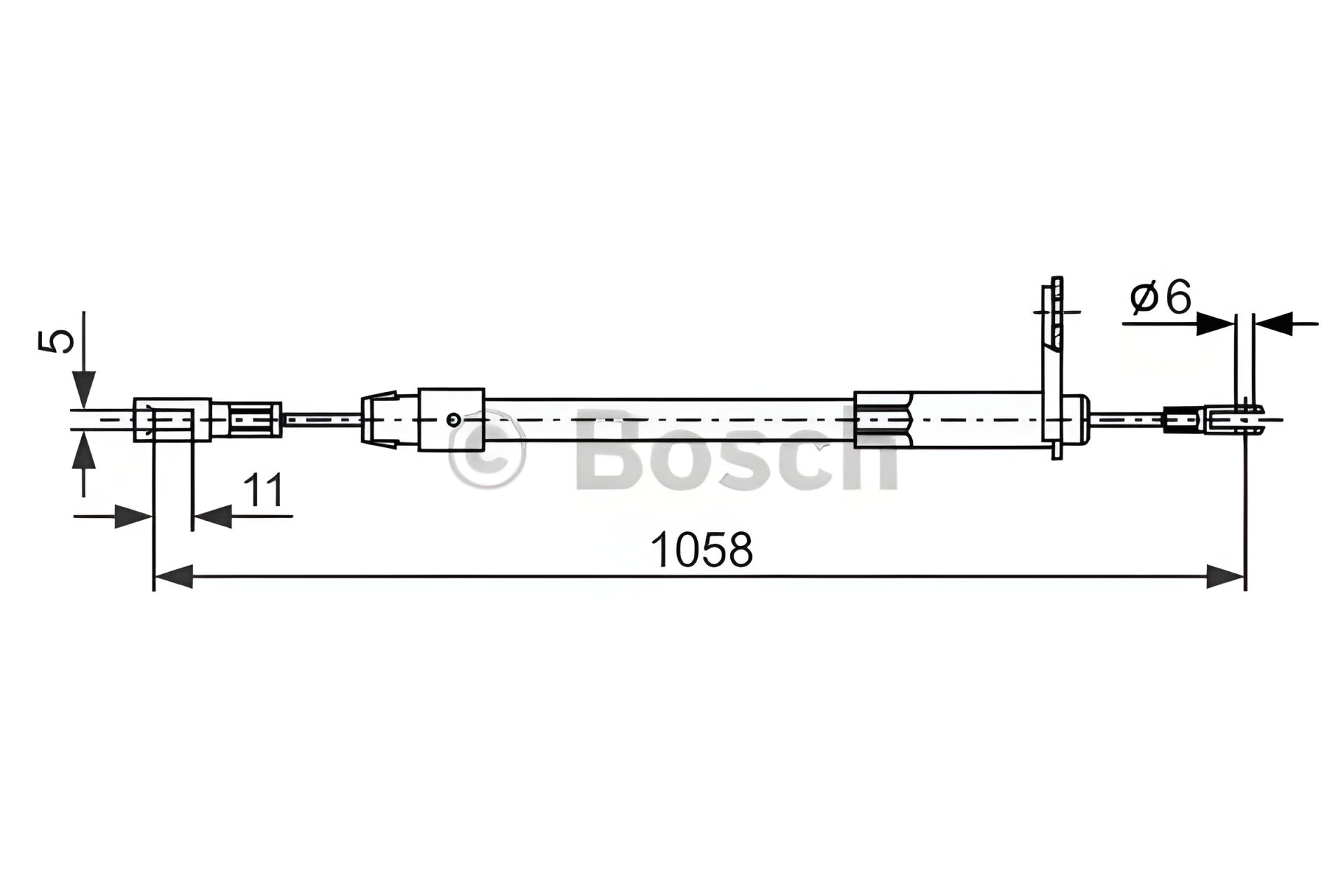 Трос ручного тормоза MERCEDES-BENZ E-CLASS, BOSCH (1987477849) Трос ручного тормоза MERCEDES-BENZ E-CLASS, BOSCH (1987477849)