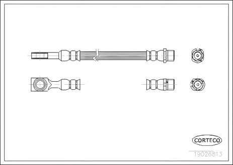 Тормозной шланг для VAUXHALL Astra, OPEL Astra, Corteco (19026813) Тормозной шланг для VAUXHALL Astra, OPEL Astra, Corteco (19026813)