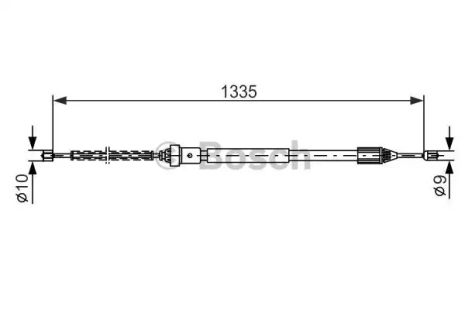 Трос ручного тормоза RENAULT THALIA, BOSCH (1987477783)