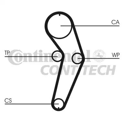 Різний пояс Dacia Logan, Renault Sandero/Steday, Contitech (CT988)