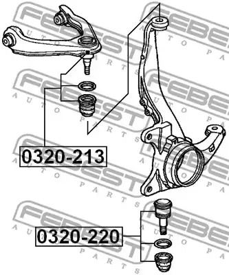 Кульова опора HONDA CIVIC, FEBEST (0320213)