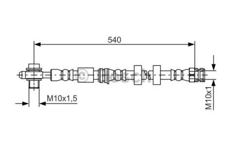 Шланг тормозной SKODA FABIA, AUDI A1, BOSCH (1987481566)