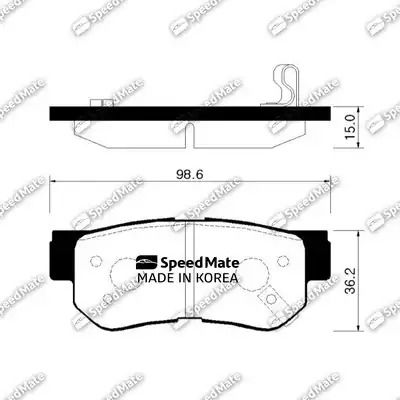 Комплект гальмівних колодок, дискове гальмо KIA OPTIMA, HYUNDAI ELANTRA, SK SPEEDMATE (SMBPH022)