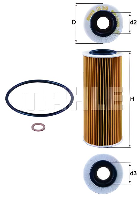 Фильтр масляный для ALPINA D3, ALFA ROMEO, MAHLE/KNECHT (OX368D1)