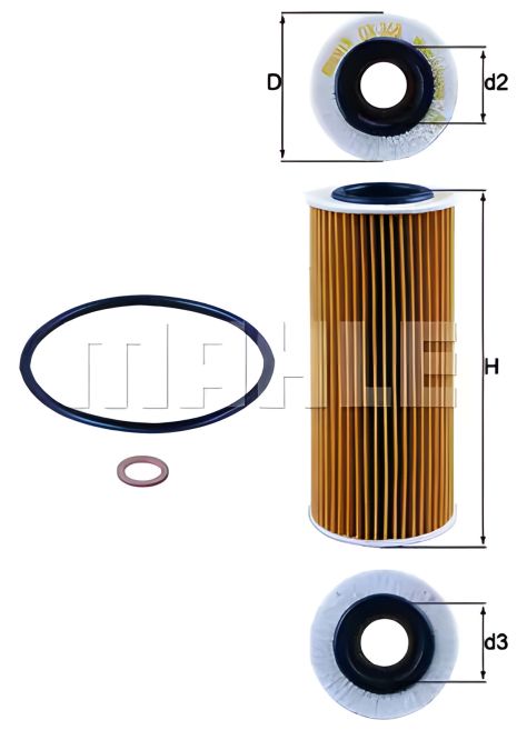 Масляний фільтр ALPINA D3, ALFA ROMEO, MAHLE/KNECHT (OX368D1)
