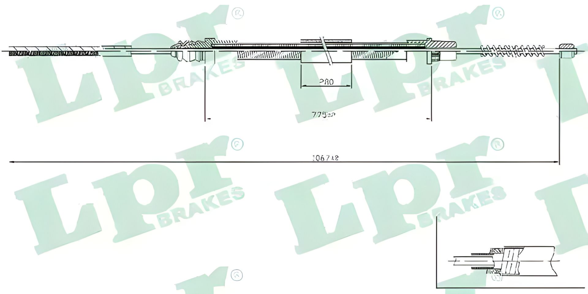 Трос ручного гальма LANCIA ZETA, FIAT SCUDO, LPR (C0209B) - Гальмівні троси Трос ручного гальма LANCIA ZETA, FIAT SCUDO, LPR (C0209B) - Гальмівні троси