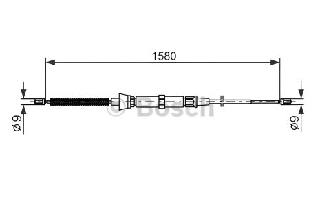Трос стояночного тормоза SEAT CORDOBA, SKODA FABIA, BOSCH (1987477806)