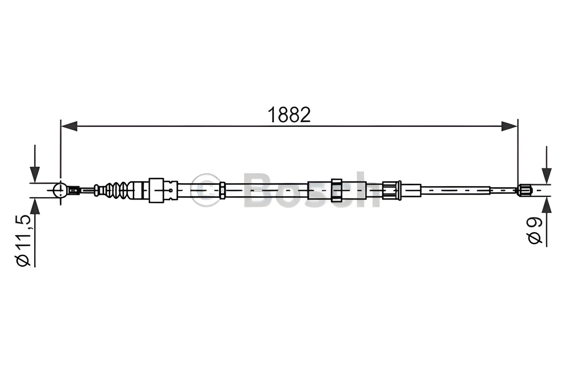 Трос ручного гальма для SKODA ROOMSTER, BOSCH (1987482193) Трос ручного гальма для SKODA ROOMSTER, BOSCH (1987482193)