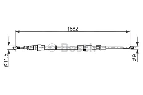 Трос ручного гальма для SKODA ROOMSTER, BOSCH (1987482193) Трос ручного гальма для SKODA ROOMSTER, BOSCH (1987482193)